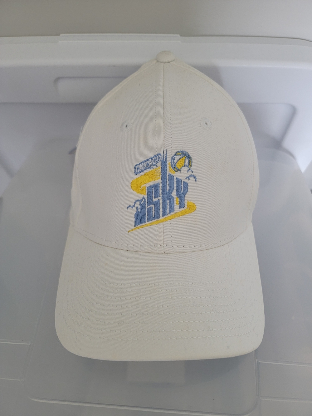 WNBA Chicago Sky Embroidered Logo White Baseball Cap NWT